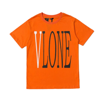 Orange and black vlone shirt hotsell