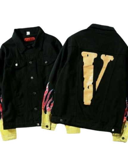 Exclusive Collaboration: Merges the signature style of Vlone with Fragment’s minimalist design. Premium Denim Fabric: Durable, comfortable, and designed for long-lasting wear. Co-Branded Detailing: Features the Vlone logo and Fragment markings for a unique, high-end touch. Distressed Design: Adds an edgy, worn-in look for added style. Multiple Pockets: Practical pockets for convenience and storage.