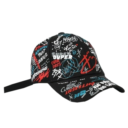 Vlone Graffiti Baseball Black Cap