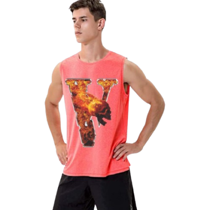 Vlone X Skull Fire Sleeveless Shirt