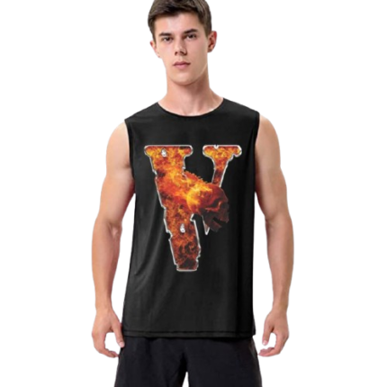 Vlone X Skull Fire Sleeveless Shirt