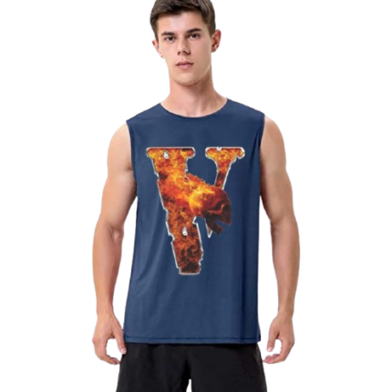 Vlone X Skull Fire Sleeveless Shirt